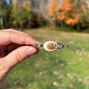 4/$100 Milk glass 1970 gold bangle bracelet 🥰